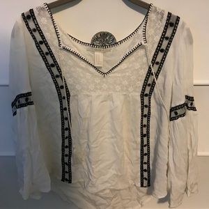 forever 21 flowy white blouse